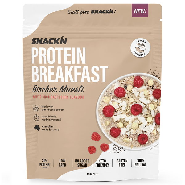 Snackn' Protein Breakfast Bircher Muesli White Choc Raspberry Flavour