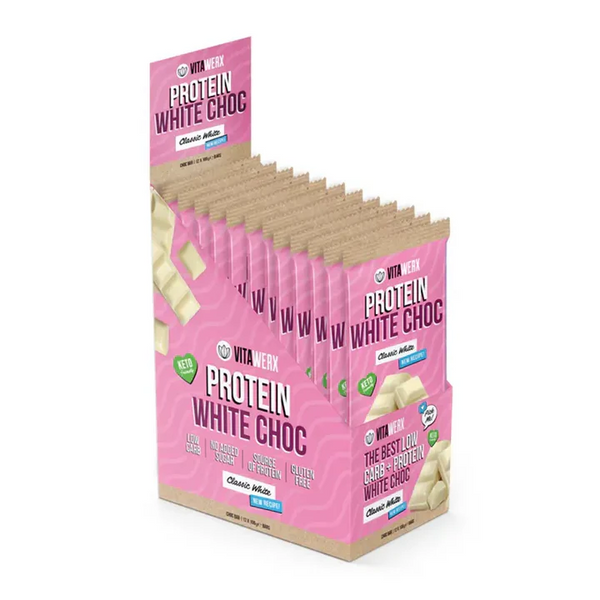 Box of 12, Vitawerx NEW White Chocolate 100gm