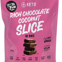Get Ya Yum On. Rich Chocolate Coconut Slice