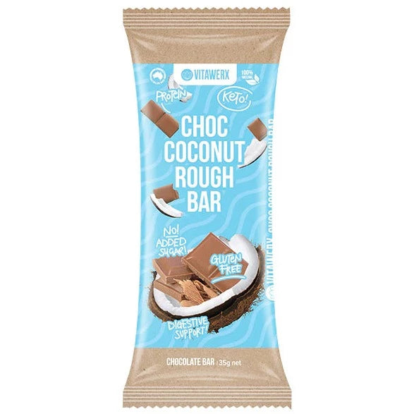 Vitawerx Milk Chocolate 35gm Coconut Rough Bar